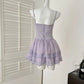 Purple Sweet Floral Short Chiffon Homecoming Dress Prom Dress Evening Dress Birthday Dress nv4638