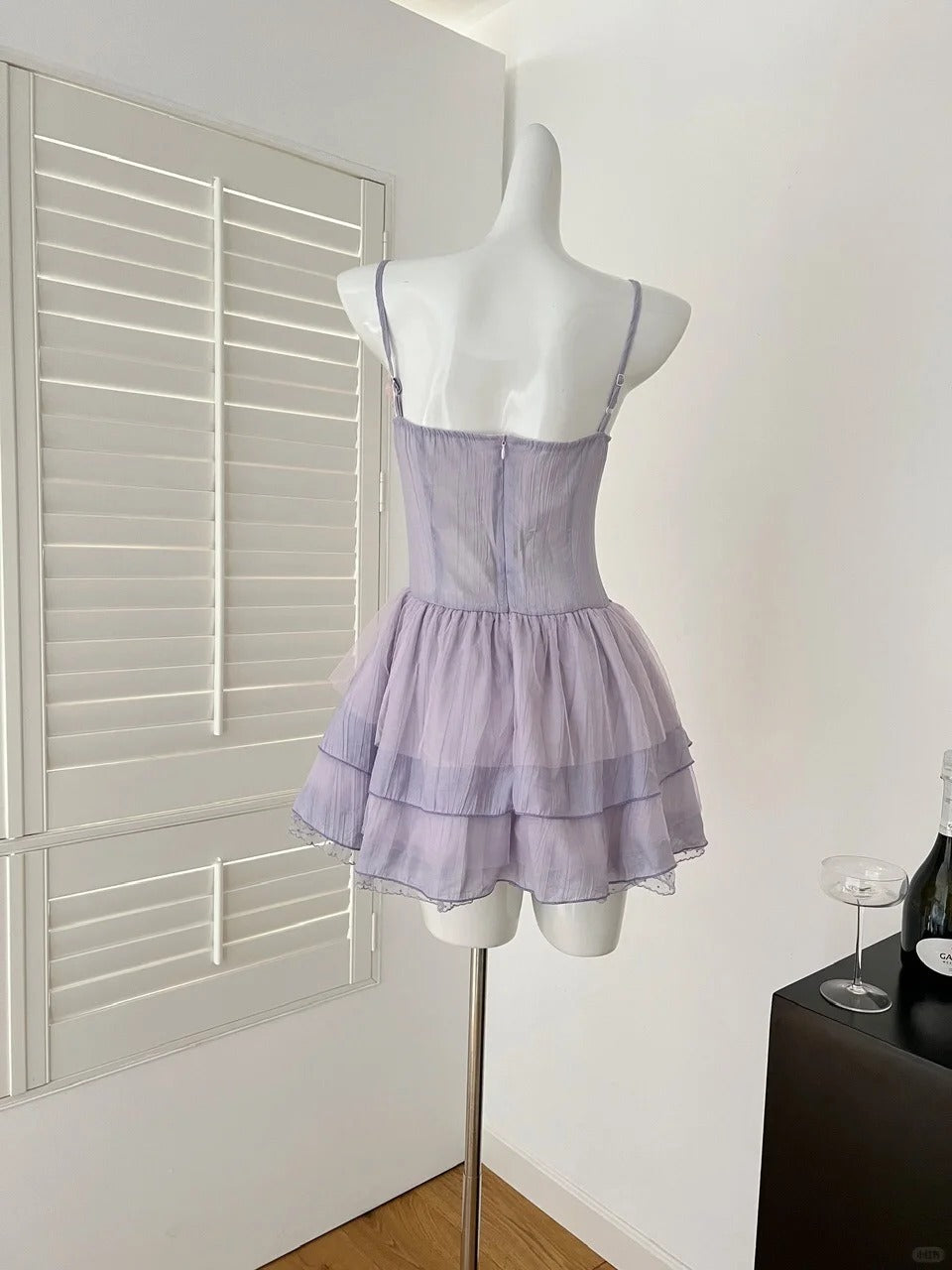 Purple Sweet Floral Short Chiffon Homecoming Dress Prom Dress Evening Dress Birthday Dress nv4638