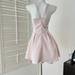 Pink Beaded Homecoming Dress Short Satin Prom Dress Birthday Dress Evening Dress nv4445