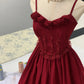 Red floral sweet short tulle homecoming dress prom dress birthday dress nv4525