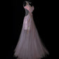 Pink Gorgeous Elegant Fashion Exquisite Floral Beading Long Mermaid Satin Tulle Ball Gown Evening Dress Prom Dress nv3873