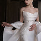 White Gorgeous Exquisite Beaded Long Satin Mermaid Slim Ball Gown Evening Gown Wedding Dress nv4127