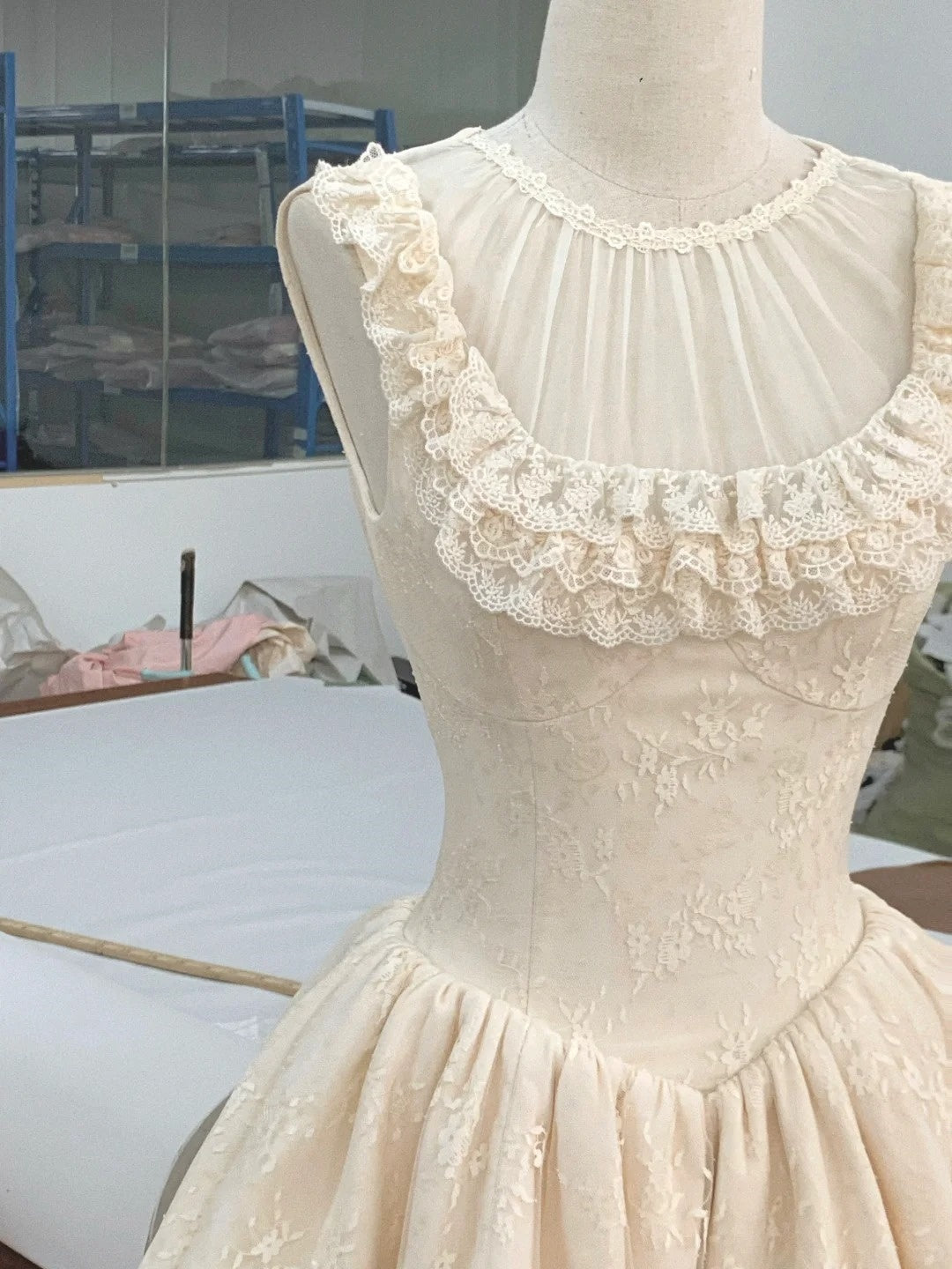 White Sweet Lace Short Homecoming Dress Prom Dress Birthday Dress nv4516