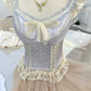 Light blue sweet lace short satin tulle homecoming dress prom dress birthday dress nv4520