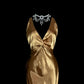 Gold Fashion Elegant Venus Goddess Long Satin Ball Gown Evening Dress Party Dress nv4556