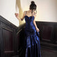 Blue Enchantress Mermaid Princess Ruffles Light Luxury Small People Day Dress Ball Dress Evening Dress nv4543