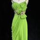 Langes Kleid in Grün-Olivgrün NV6864