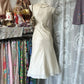 Homecoming dress white retro simple fashion mid-length satin prom dress nv5424