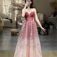 Dreamy Gradient Style Strapless Sleeveless Gown | Pink-Rose Sequin Tulle Ballgown Maxi Dress for Gala Ball Engagement Luxury Party NV6272