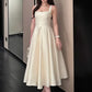 NiceVestidos--Mid-length homecoming dress birthday dress gentle white dress satin NV5670