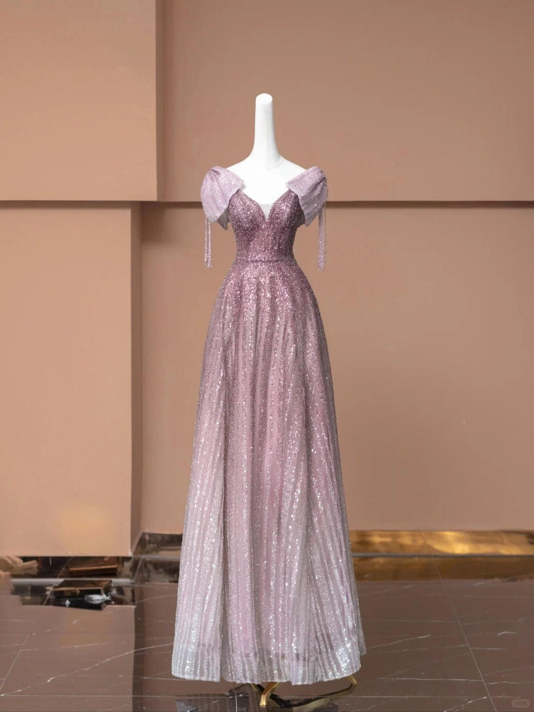 Pink Luxury Beaded Heavy Elegant Fashion Long Tulle Prom Dress Evening Dress Party Dress nv4741