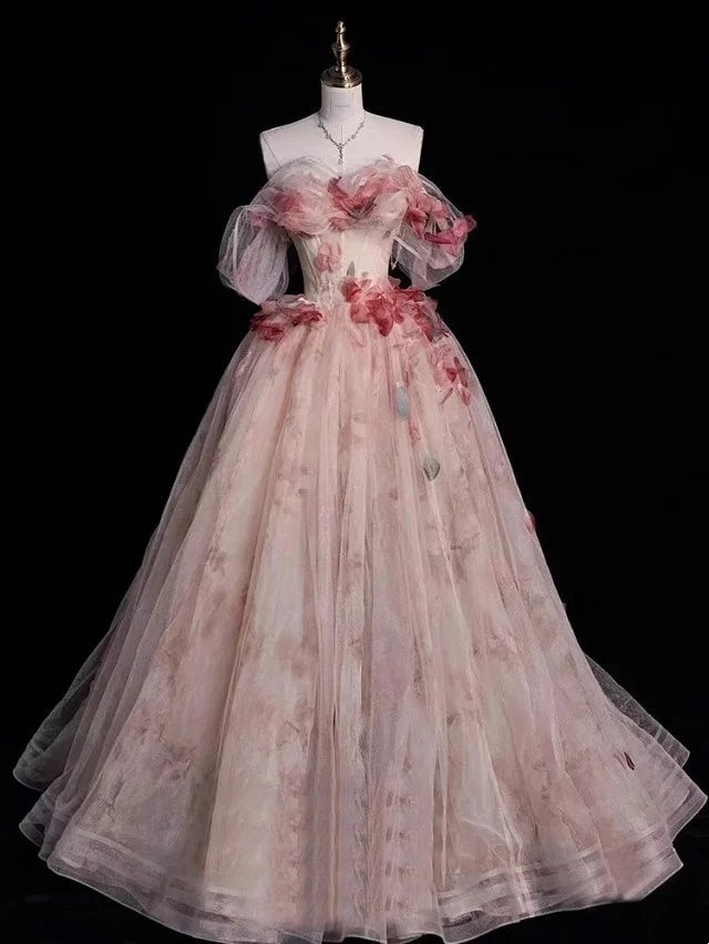 Floral long chiffon ball gown NV6724