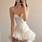 NiceVestidos--Stylish White Off-The-Shoulder Short Satin Homecoming Dress NV5700