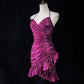 Pink Homecoming Dress Spaghetti Strap Short Party Dress nv4224