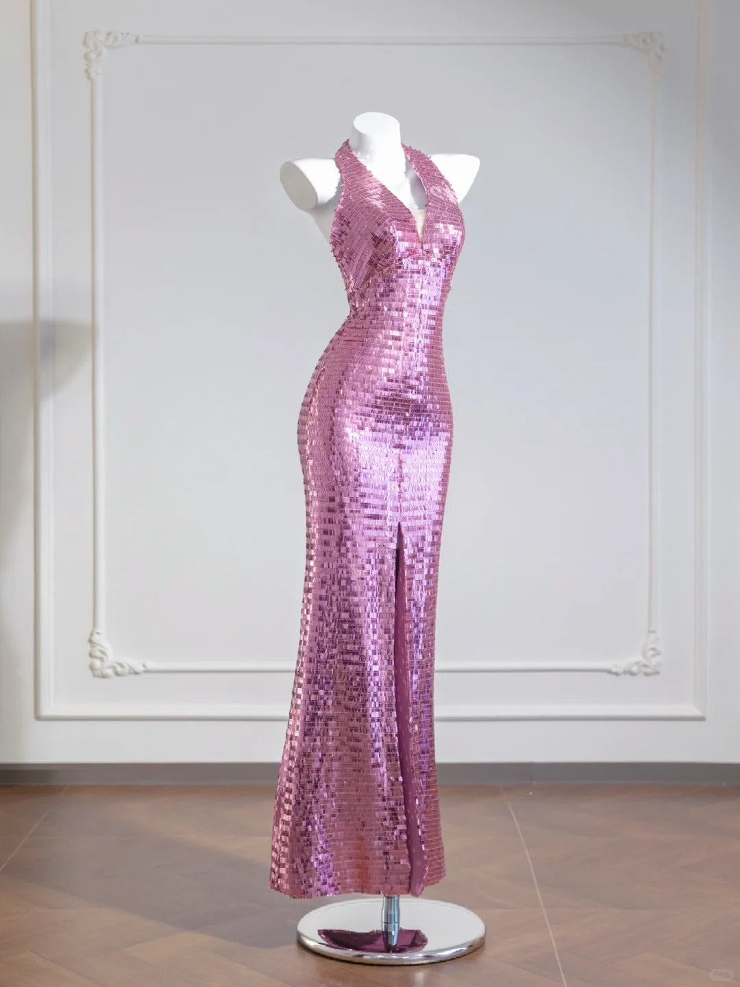 Pink fashion long sequin prom dress evening dress party dress nv4724