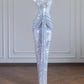 Silver Shiny Long Sequined Prom Dress Evening Dress Party Dress nv4722