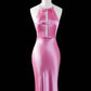 Pink Fashion Strapless Long Satin Ball Gown Evening Dress Party Dress nv4356