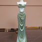 Green Fashion Elegant Floral Mermaid Slim Fit Long Floor Length Ball Gown Evening Gown Party Dress nv4189