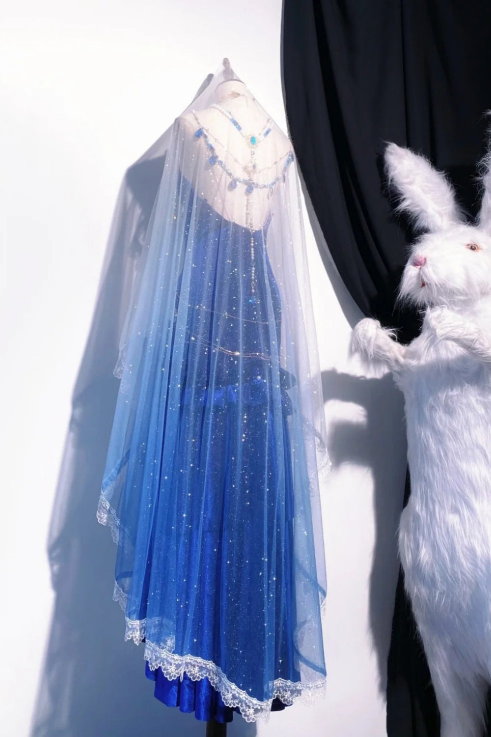 Retro-blaues langes Göttinnenkleid, Ballkleid NV6473