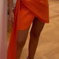 Orange Fashion Simple Tube Top Short Mini Evening Dress Homecoming Dress Party Dress nv2427