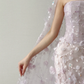 Strapless Lavender Mermaid Prom Dress With 3D Floral Cape  NV7119