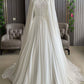 Ivory white gorgeous exquisite lace beading A-line long tulle cape ball gown evening dress wedding dress nv8