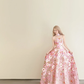 Pink 3D Floral Halter Prom Gown Tulle A-Line Formal Dress  NV7171
