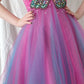 Pink Fashion Gradient Butterfly Beaded Short Chiffon Fantasy Fairy Homecoming Dress Birthday Party Dress nv5192
