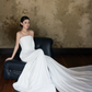 Ivory Strapless Chiffon Mermaid Wedding Gown with Draped Train  NV7197