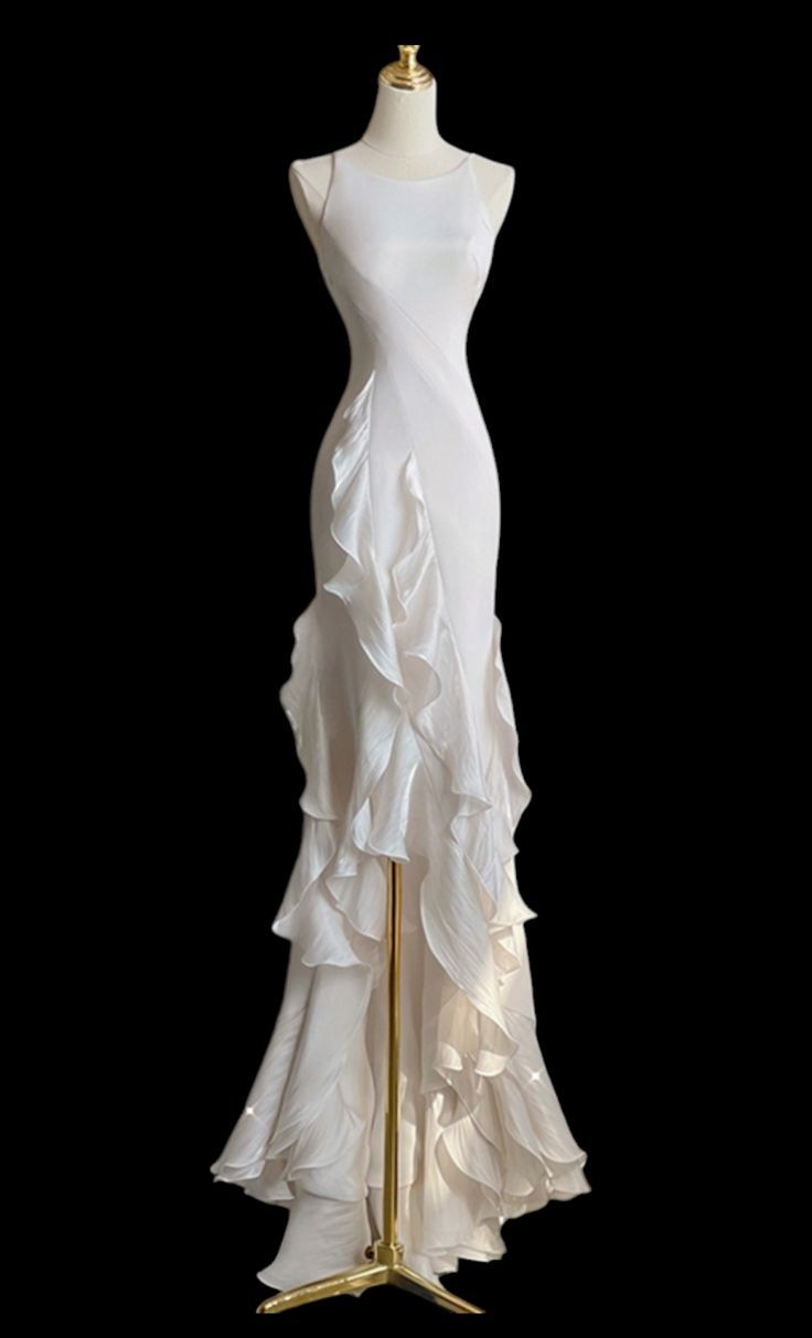 White Shiny Fashion Spaghetti Straps Long Satin Backless Long Ball Gown Evening Dress Party Dress nv3581