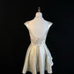 Cute gold and silver silk shiny jacquard fabric U-neck small flying sleeves crystal diamond silver gray flower short skirt homecoming dress birthday dress nv4497