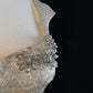 Cute gold and silver silk shiny jacquard fabric U-neck small flying sleeves crystal diamond silver gray flower short skirt homecoming dress birthday dress nv4497