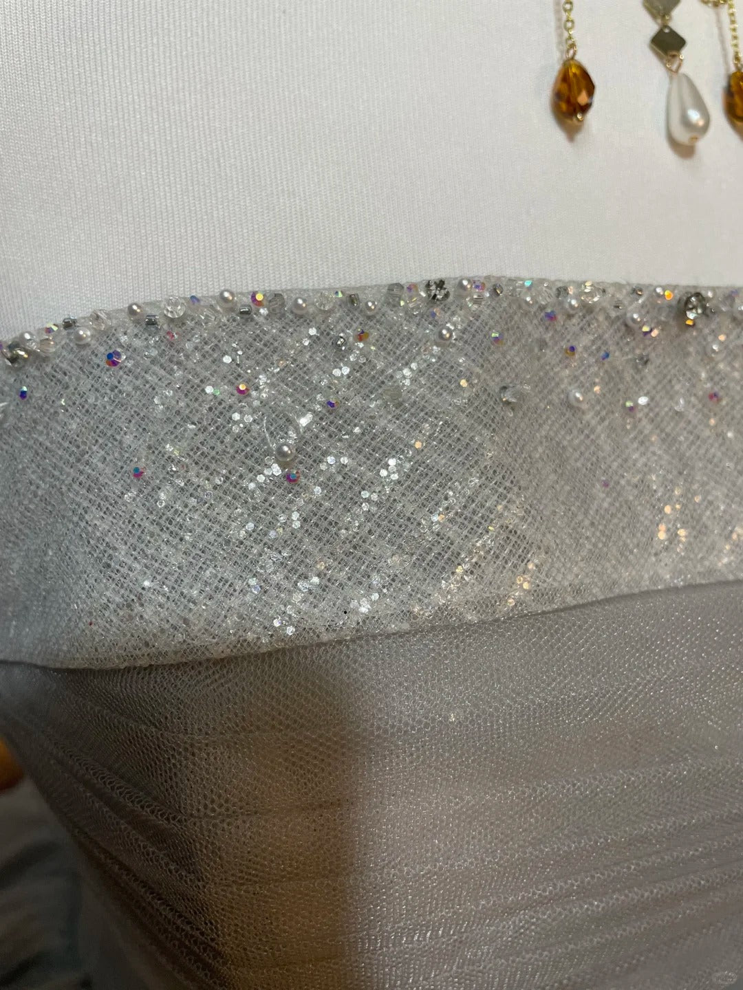 Silver-gray shiny exquisite sequined tulle floor-length retro long ball gown nv5157