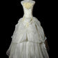 Beige Floral Elegant Long Tulle Ball Gown nv4779