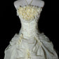 Beige Floral Elegant Long Tulle Ball Gown nv4779