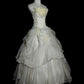 Beige Floral Elegant Long Tulle Ball Gown nv4779