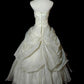 Beige Floral Elegant Long Tulle Ball Gown nv4779