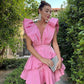 Pink Fashion Chic Deep V Neck Homecoming Dress Party Dress nv2124