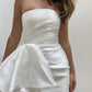 White Strapless Sheath Short Evening Party Dress nv1725