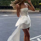 White Strapless Sheath Short Evening Party Dress nv1725