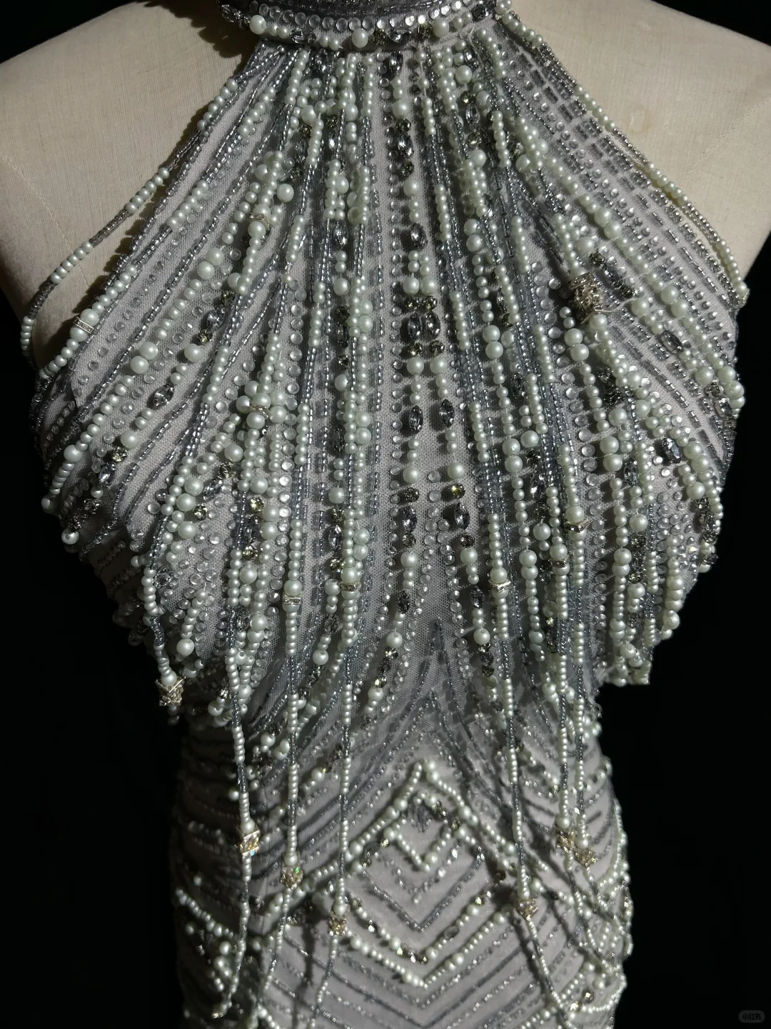 Halter Silver Grey Homecoming Dress Heavy Hand Beading Rhinestone Fringe Sheath Short Formal Gown  NV6886