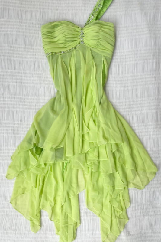 Green Short Chiffon Fairy Dress NV6699