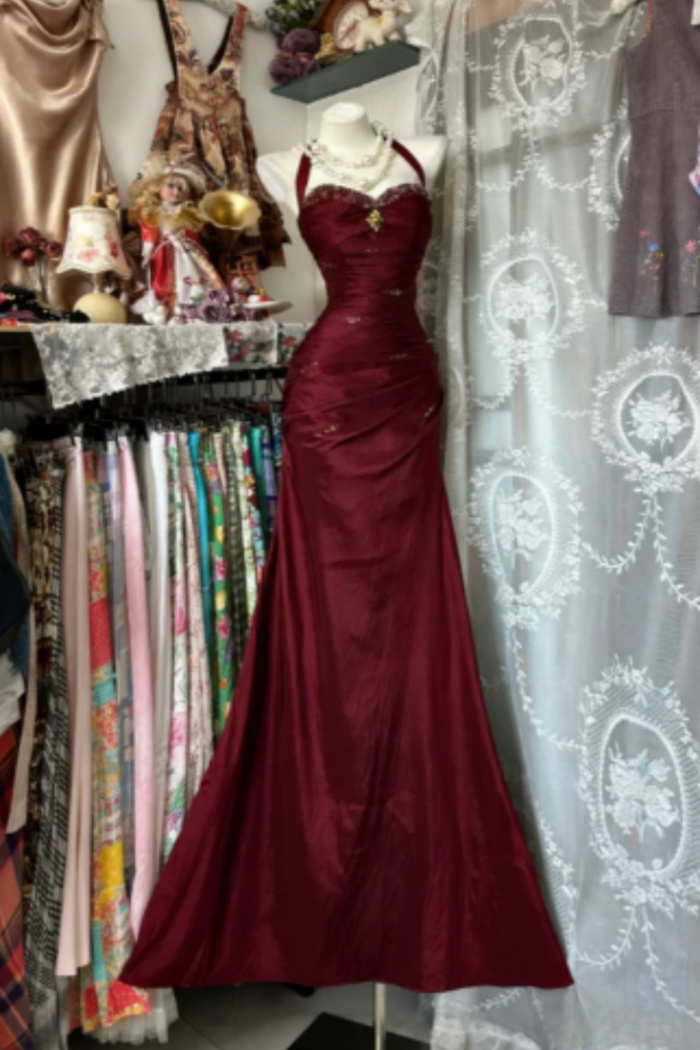 Robe longue en satin rétro élégante NV6656