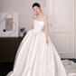 Strapless Pearl Trim Satin Ballgown Wedding Dress Bridal Gown  NV7268