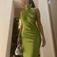 Green Fashion Elegant Strap Long Satin Ball Gown Evening Dress Party Dress nv3667