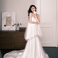 White Strapless Bubble Cloud Mermaid Wedding Dress  NV7227