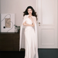 Simple Strapless Satin Mermaid Bridal Gown with Chiffon Sash  NV7308