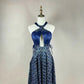 Blue floral beaded fashion short satin homecoming dress birthday dress nv4490