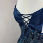 Blue floral beaded fashion short satin homecoming dress birthday dress nv4490