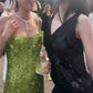 Green shiny sequins long spaghetti strap ball gown evening dress party dress nv4796